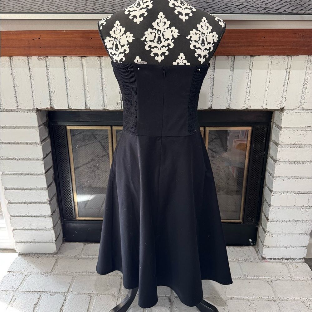 White House Black Market Women Dress Black Size 8 Strapless Stretch Party Formal - Picture 2 of 7